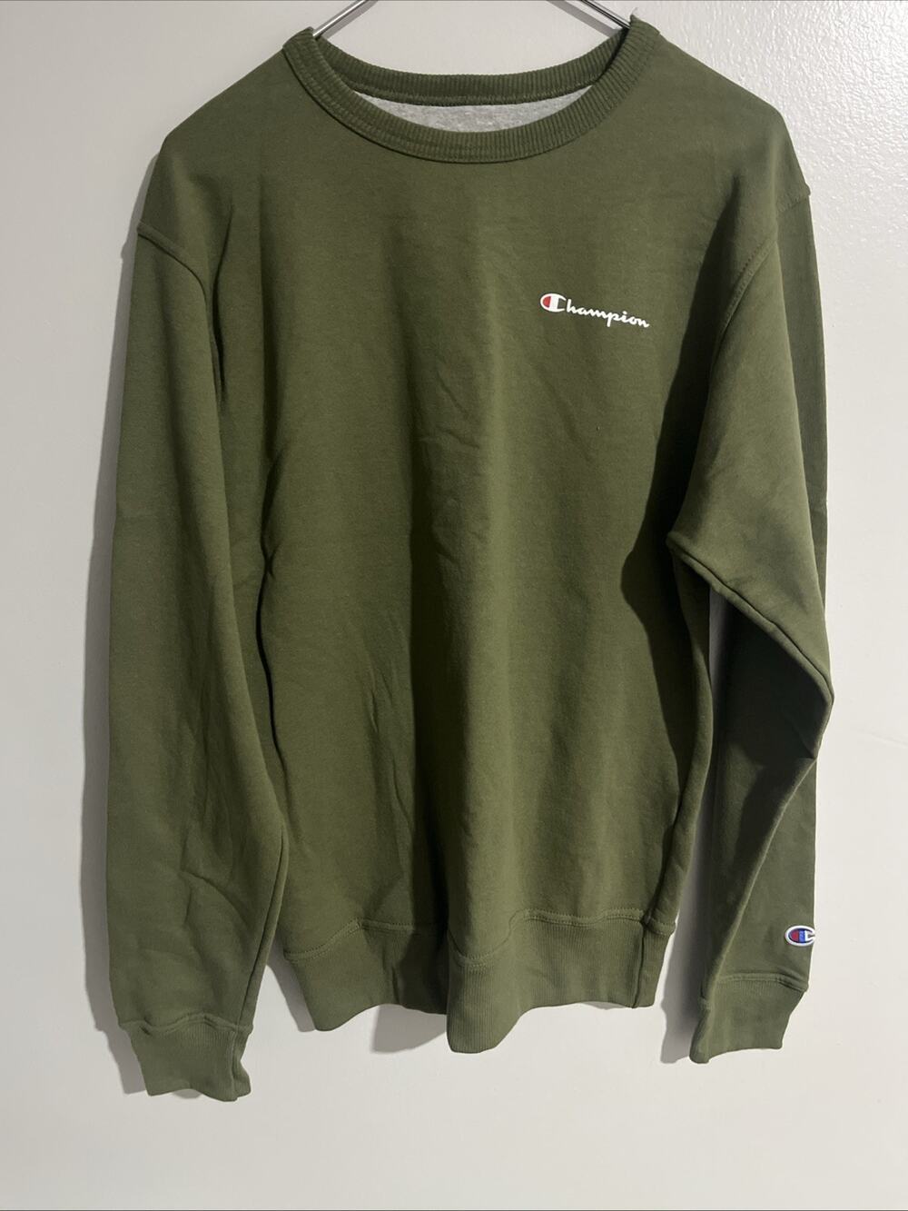 Y2K Champion Green Crewneck Men's Small Vintage Sweater Avacodo Green